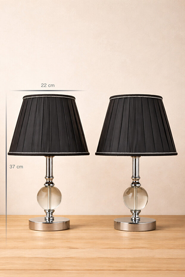 Plüton Çift Gümüş Abajur - 2