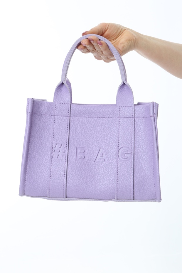 Lila Deri Mini Tote Çanta - 3