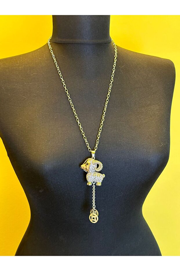Stone Work Design Sheep Tailed Women's Necklace