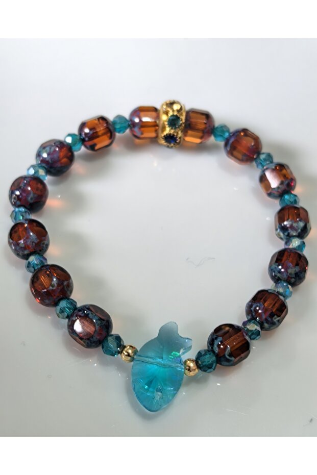 Bracelet Real Crystal Beaded Fish Figure Elastic Bracelet
