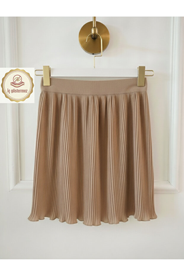 Mink Women's Pleated Skirt Innerwear Elastic Waist Mini Lining Pleated Complementary