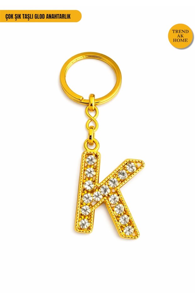 Very Stylish Gold Stone Keychains – Colorful Shiny Crystal Stone Detail – Gift Keychains