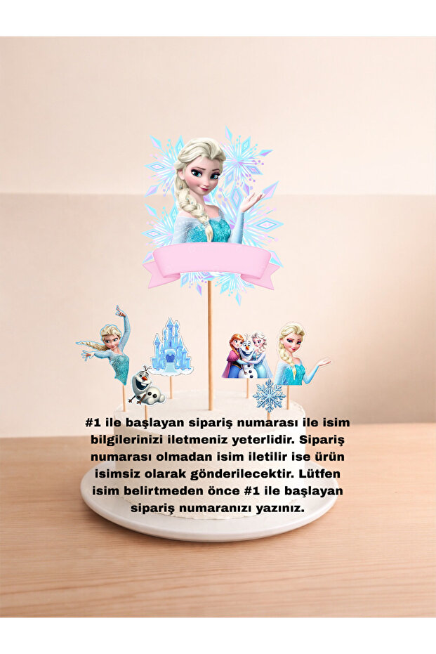 Sinem Gift Elsa Pasta Süsü - Elsalı 6 lı CupCake - Elsa Konseptli Süs - Elsa Frozen Doğum Günü