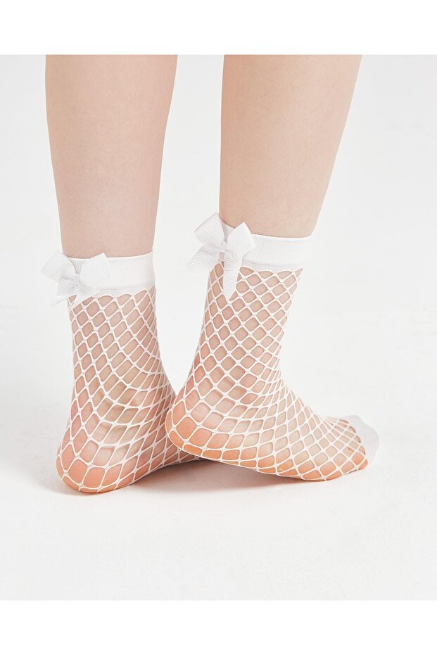 Women's Ribbon Mesh Fishnet Socket