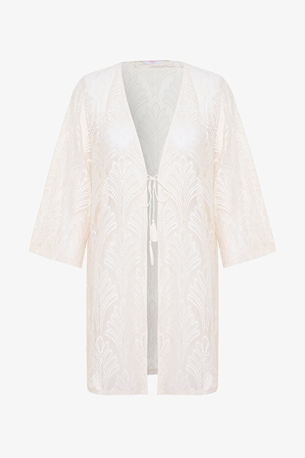 Lace Ekru Kimono - 6
