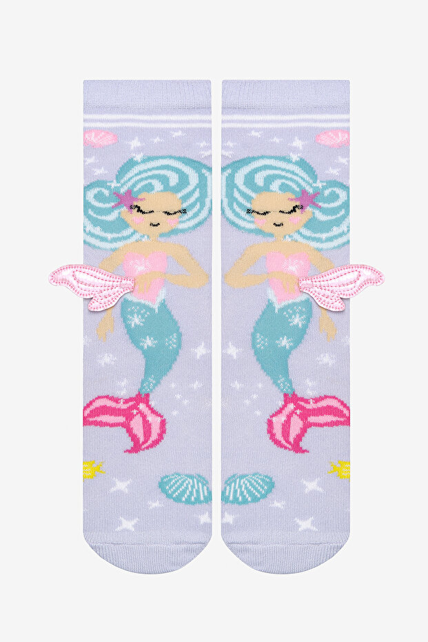 Girl's Wings Mermaid Lilac Trouser Socks