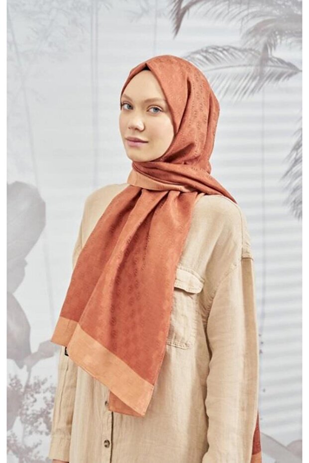 Dama Monogram Patterned Shawl 3041-Tile - 1
