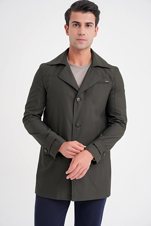 Erkek Slim Fit Yeşil Kaban KA 093 - 3