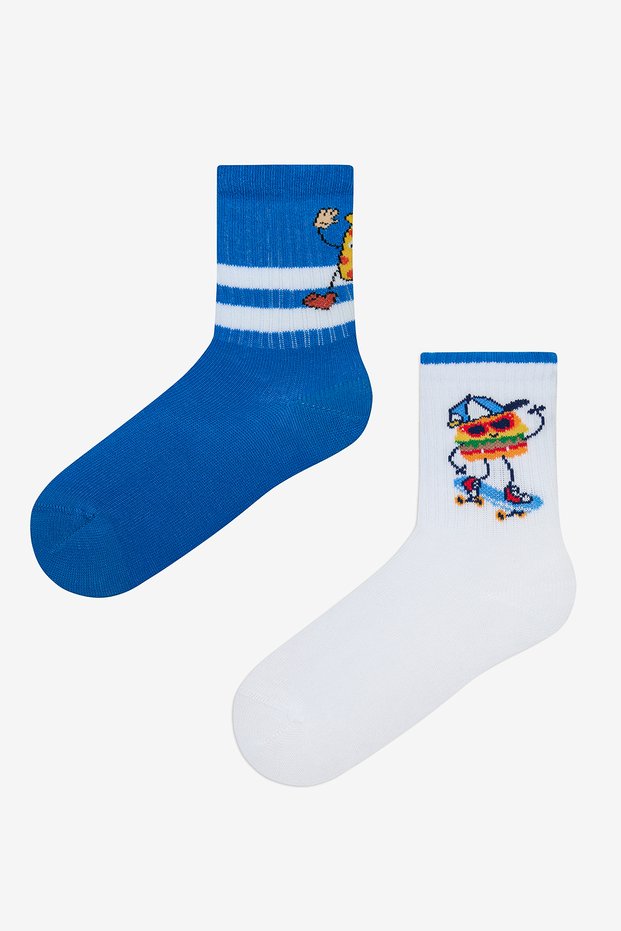 Boy's Cool Snack 2-Piece Multi-Colored Tennis Socks
