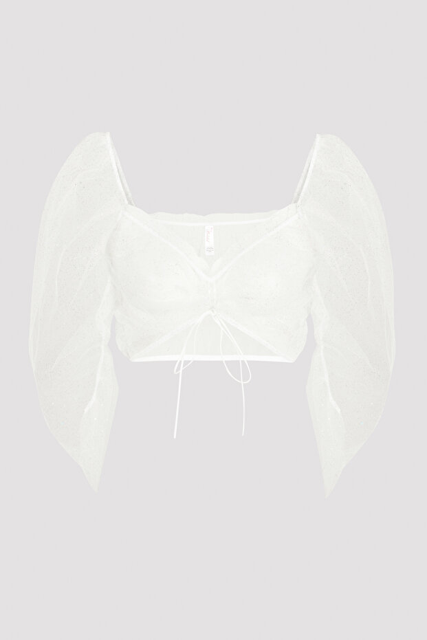 Beyaz Shinny Üst - 5