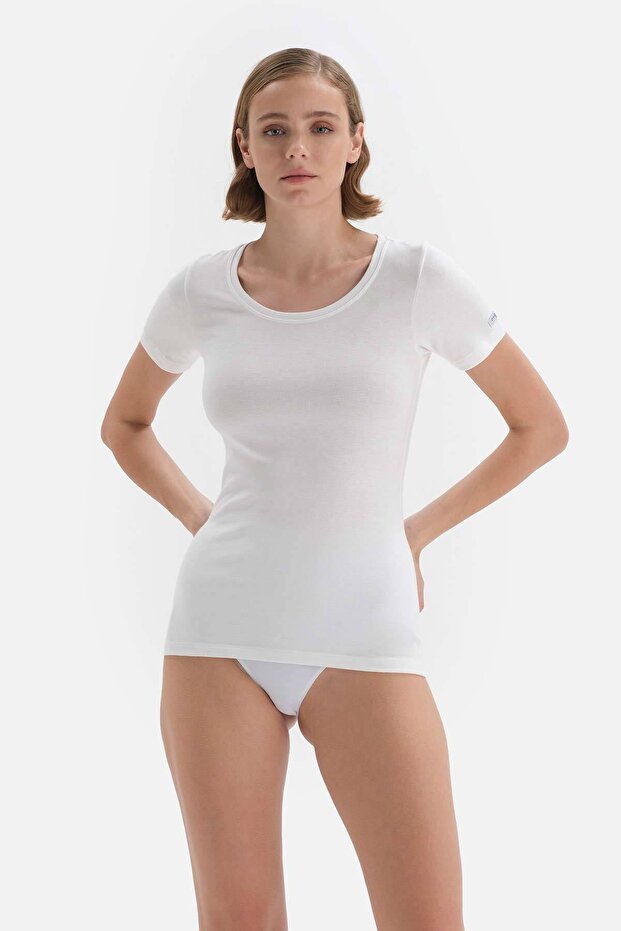 Ekru Kadın Termal Kısa Kol Üst - 4