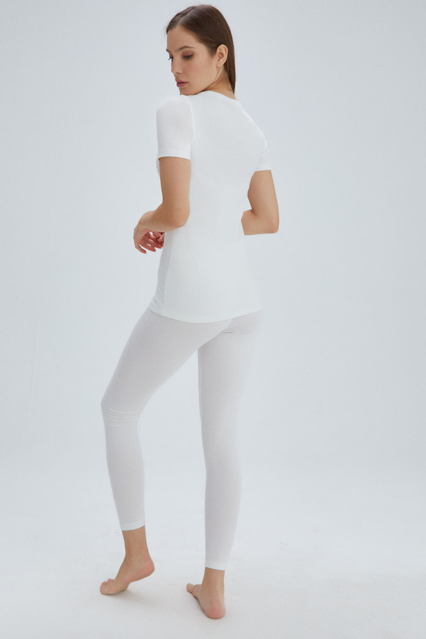 Ekru Kadın Termal Kısa Kol Üst - 8