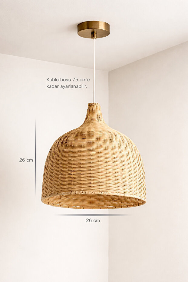 Rattan Bambu Tekli Avize - 2