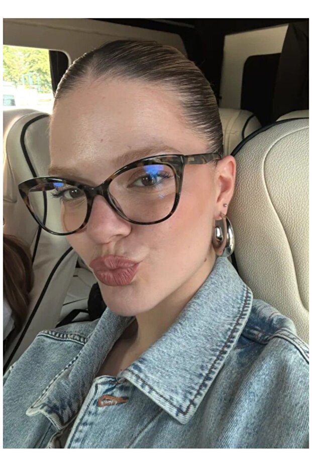 Pina |   Blue Light Protection Glasses Cateye Cat Slanted Model Optical Compatible Glasses Can Be Replaced