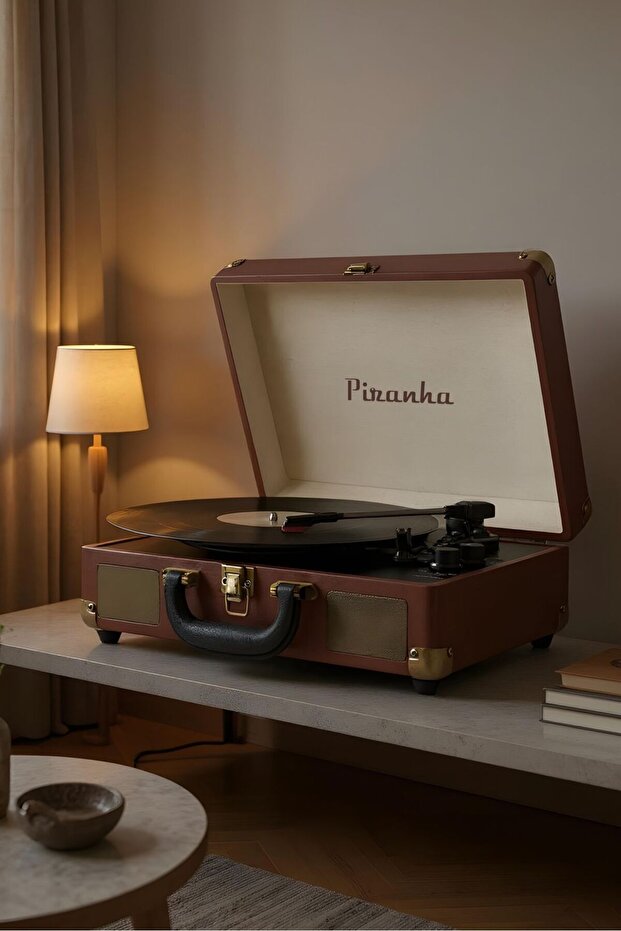 7325 Bluetooth’lu Çantalı Pikap | 33/45/78 Devir | Dahili Hoparlör | RCA & 3.5mm Giriş - 6