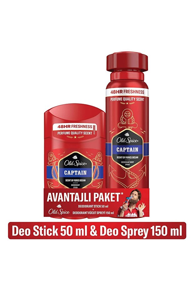 Old Spice Captain Deo Stick 50ml Sprey 150ml
