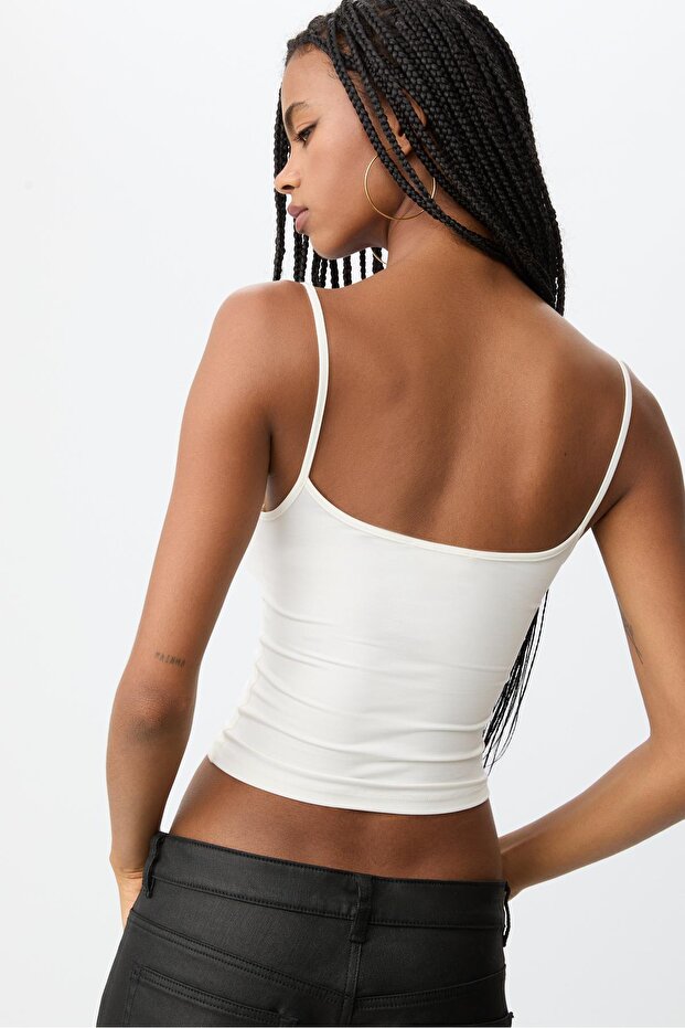 Askılı poliamid bluz - 3