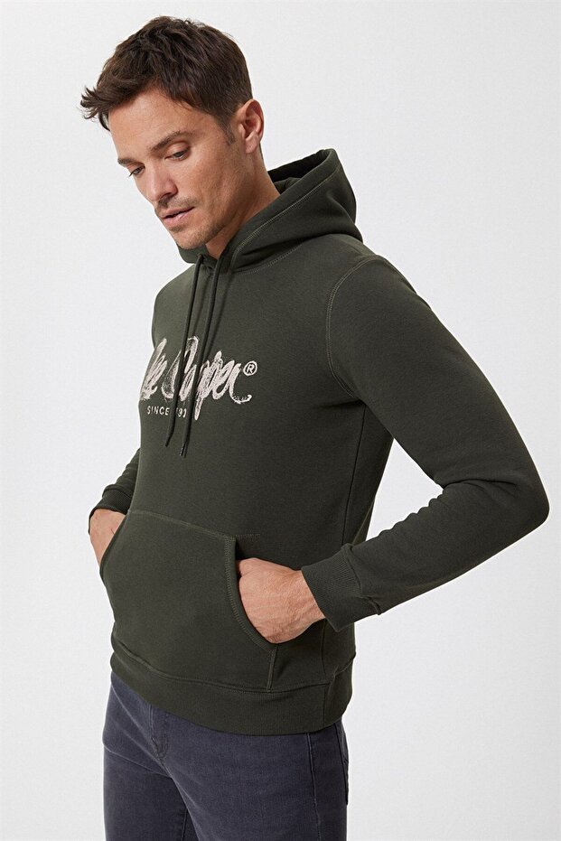 Gregory Erkek Kapüşonlu Sweatshirt Haki - 3