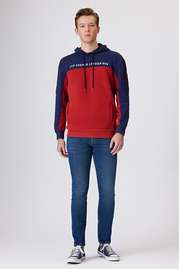 Jaden Men's Hooded Sweatshirt Claret Red