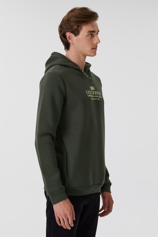 Faust Erkek Kapüşonlu Sweatshirt Haki - 1