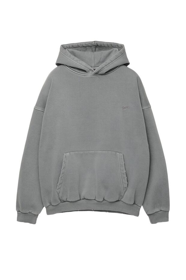 Yıkanmış kapüşonlu sweatshirt STWD - 3