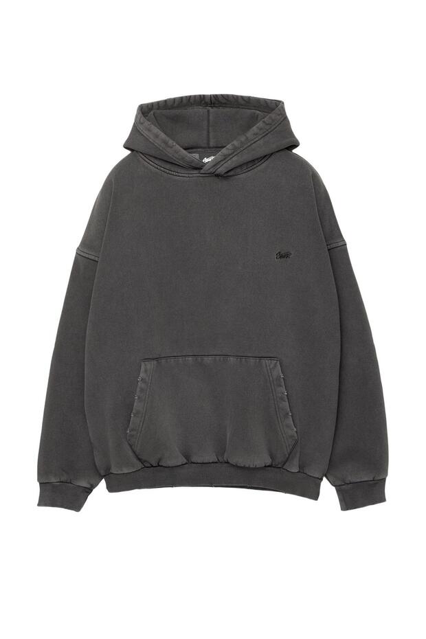 Yıkanmış kapüşonlu sweatshirt STWD - 3