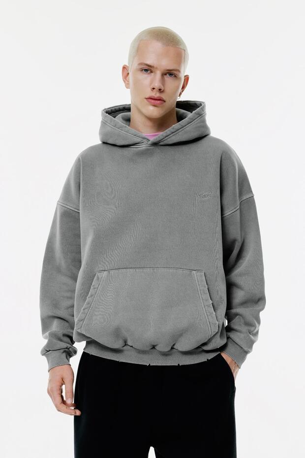 Yıkanmış kapüşonlu sweatshirt STWD - 1