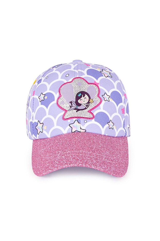 Milk&Moo Little Mermaid Glitter Girls' Cap (Ages 4–6)
