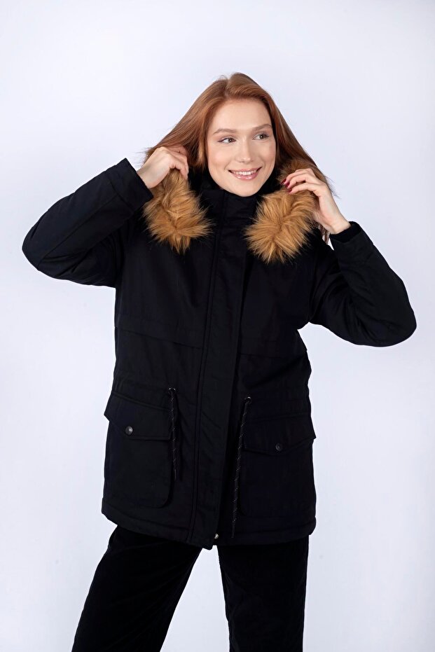 Hazel Kadın Mont Siyah - 2