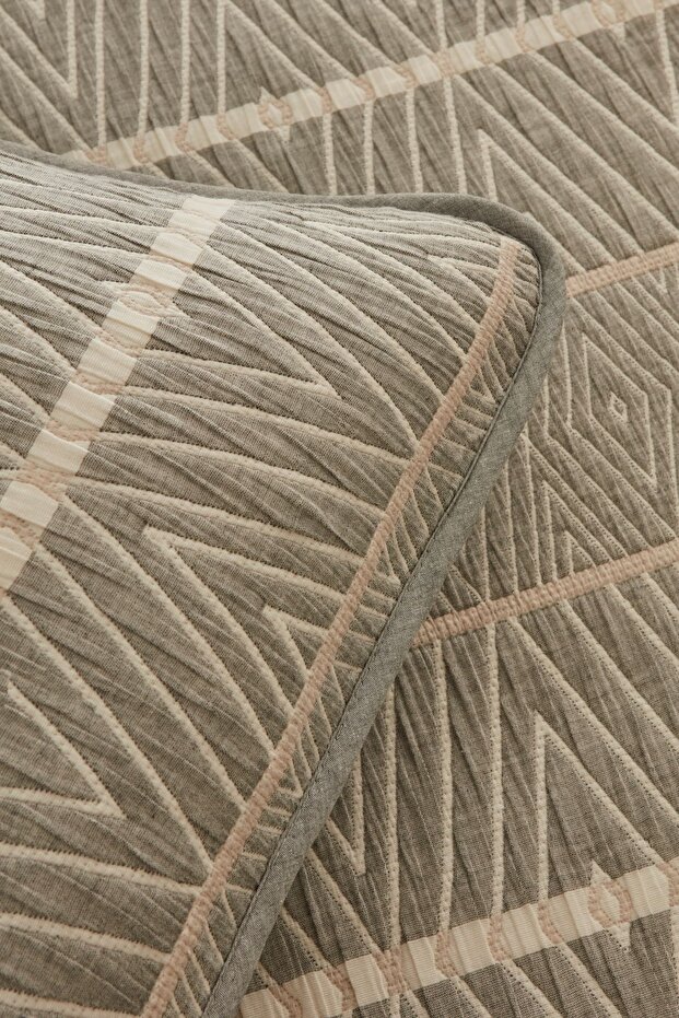 طقم مفرش سرير مزدوج باللون الرمادي نوح - 7