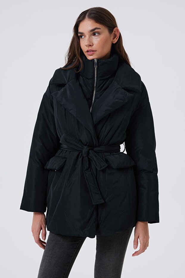 Amanda Kadın Mont Siyah - 2