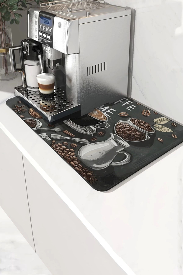 Coffee Machine Mat 35X45Cm Tea Maker Espresso Machine Pad Waterproof Croissant Break