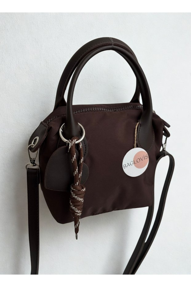 Daily Fabric Small Brown Women's Shoulder Bag En18 Boy15