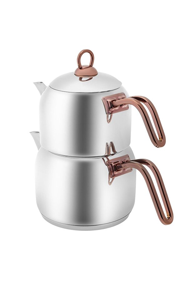 طقم إبريق شاي متوسط الطول من مانيس باللون الوردي - 5