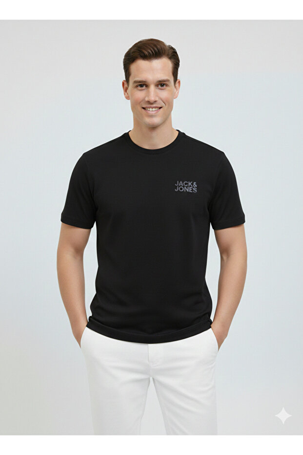 Jack Jones Logo Cotton Men's Quality Imported T-shirt -12151955 Zilmod