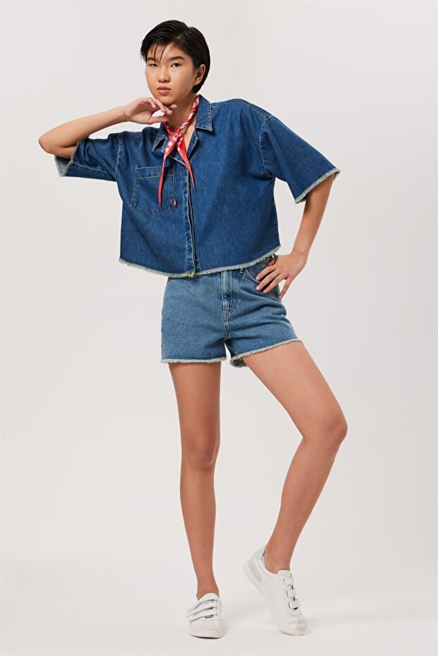 Loren Women's 100% Cotton Jean Jacket Denim