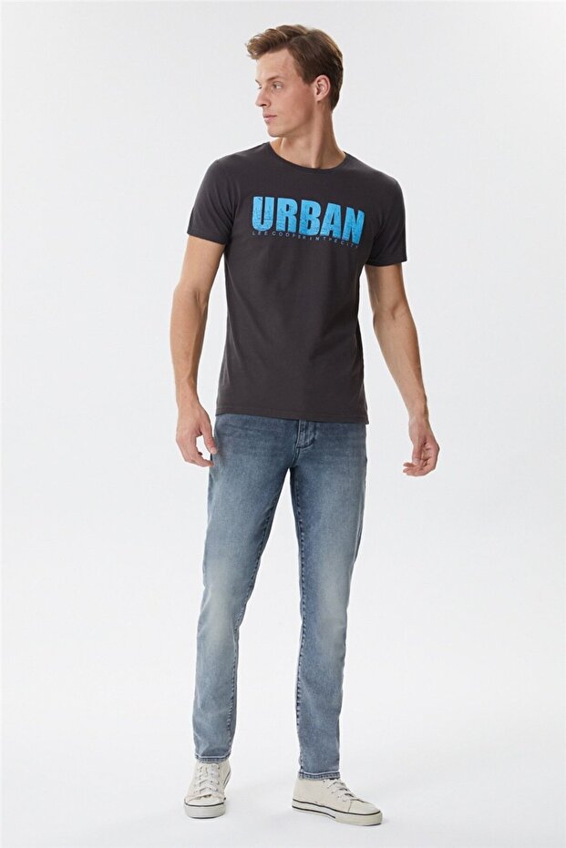 Brendon Men's 100% Cotton Crew Neck T-Shirt Anthracite