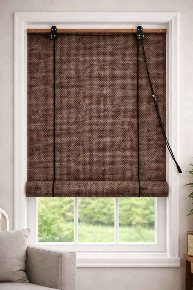 BAMBU STOR PERDE KAHVE - 1