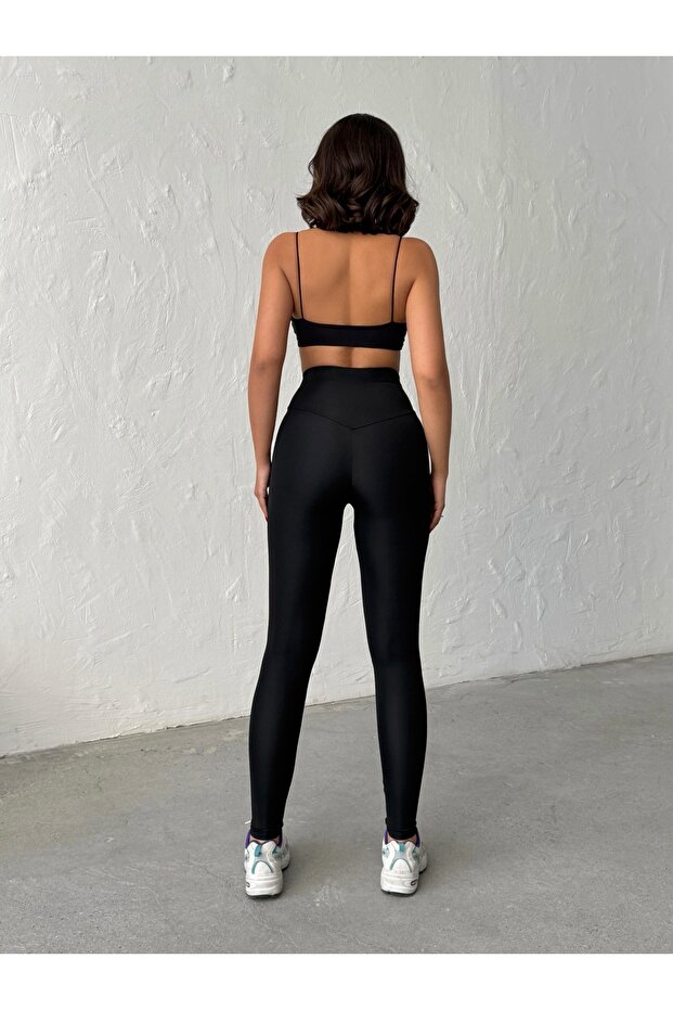 Colanți efect modelator, cu curea în V - 6