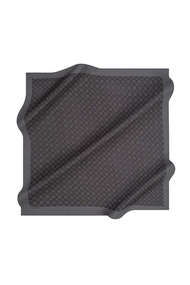 Elegance Monogram Eşarp - 1090500-913 - Füme - 3