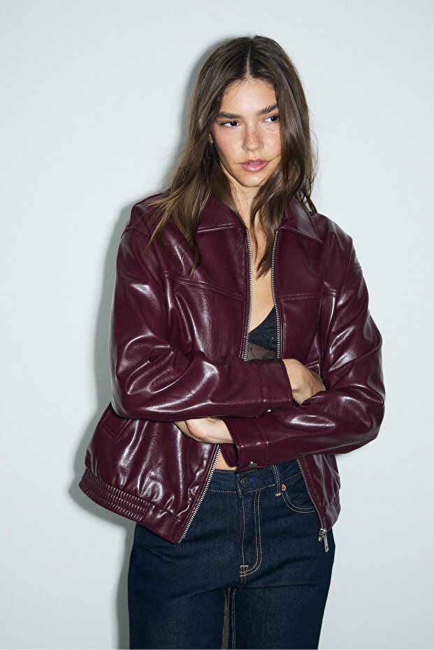 Oversize suni deri ceket - 2