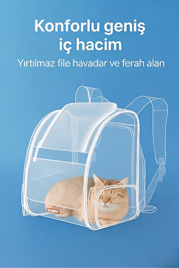 AirMove Premium Kedi Köpek Taşıma Çantası | Silinebilir | Yırtılmaz Fileli | Bükülmez Gövde - 6