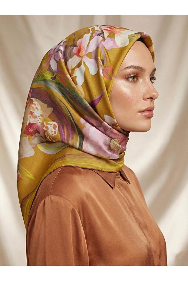 وشاح حرير - 9215D-50 - تيفيل - خردل