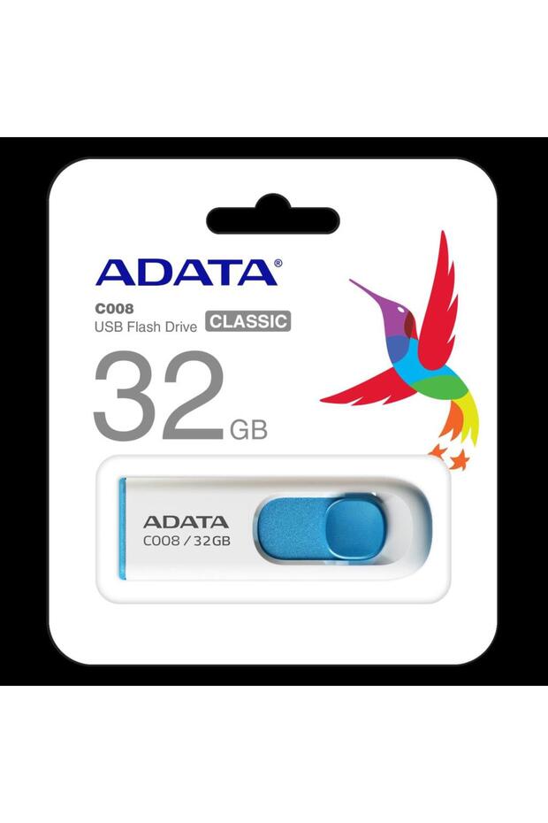 C008-32GB 32GB USB2.0 Classic (White + Blue) Flash Bellek - 2