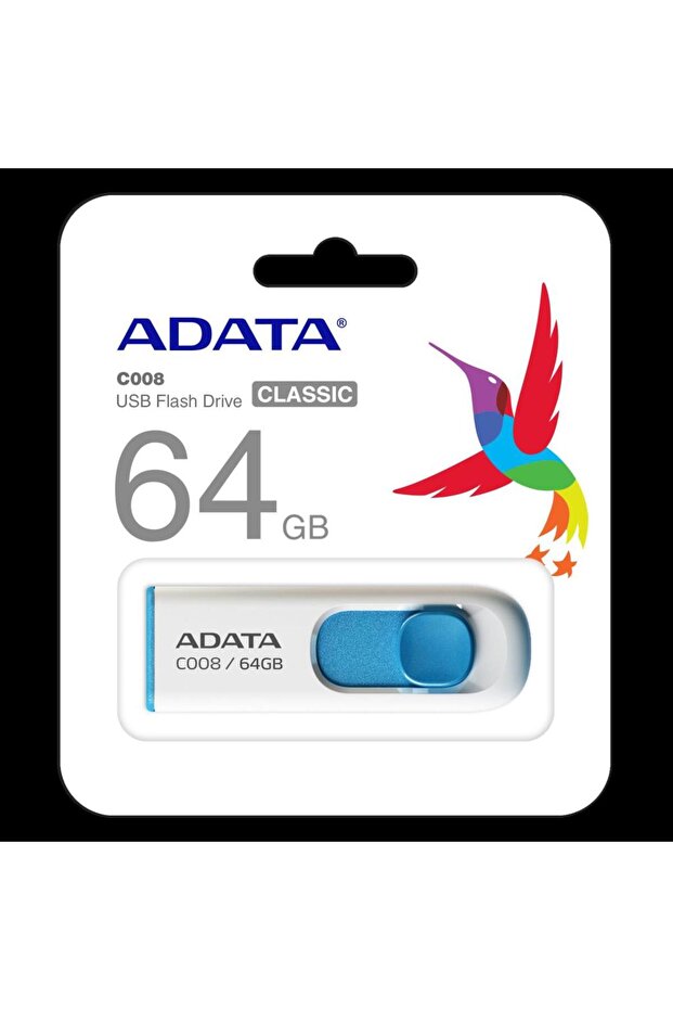 C008-64GB 64GB USB2.0 Classic (White + Blue) Flash Bellek - 2