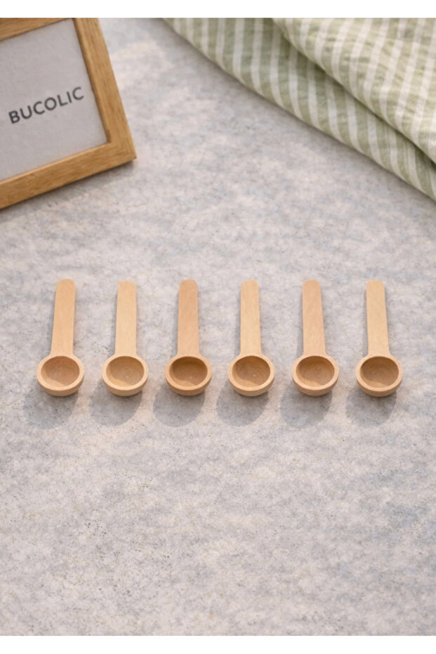 6lı Bambu Mini Baharat Kaşığı - 1