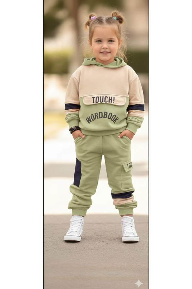 Unisex Hooded Green Tracksuit Set