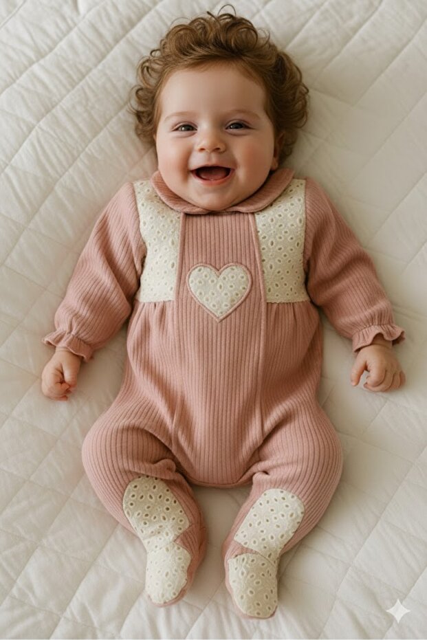 Baby Girl Jumpsuit with Embroidery