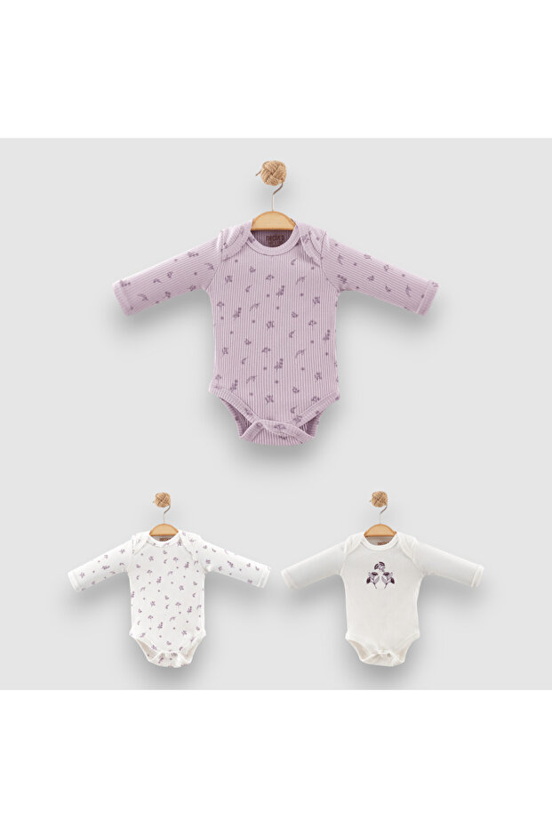 بادي ثلاثي بنقشة الزهور - 1