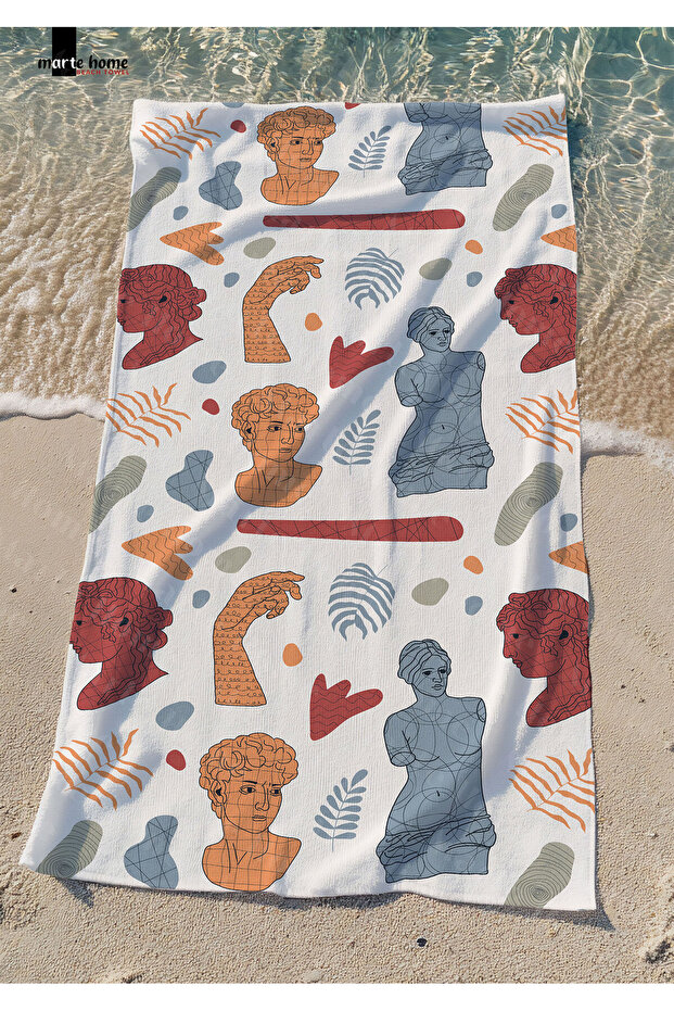 STATUES - SCULPTURES COLORFUL PRINTED BEACH TOWEL